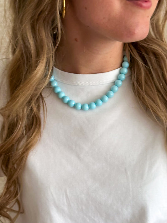 Color beads ketting blauw