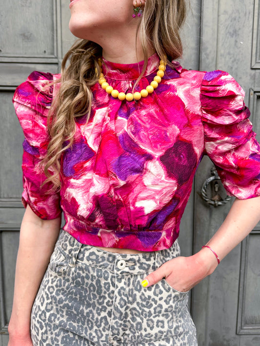 Color beads ketting geel