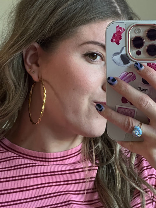 Grote hoop van 7 cm goud en zilver