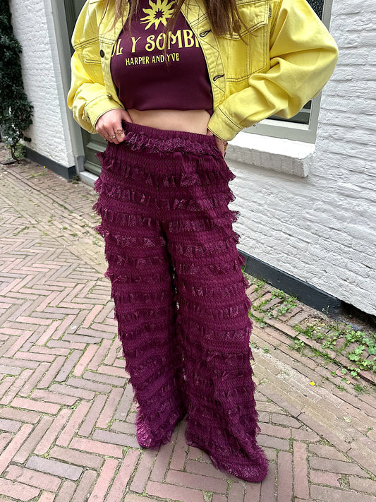 Harper & Yve LO ruffle pants paars