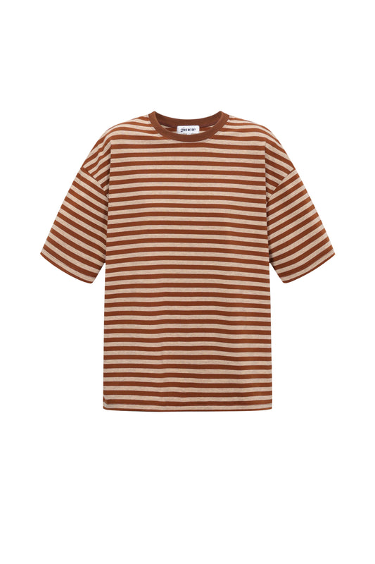 Loes t-shirt met strepen bruin