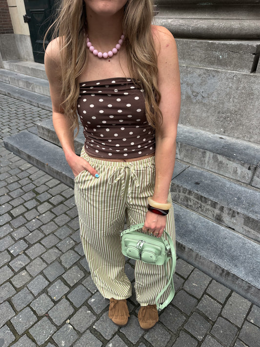 Chloe strapless polkadot top