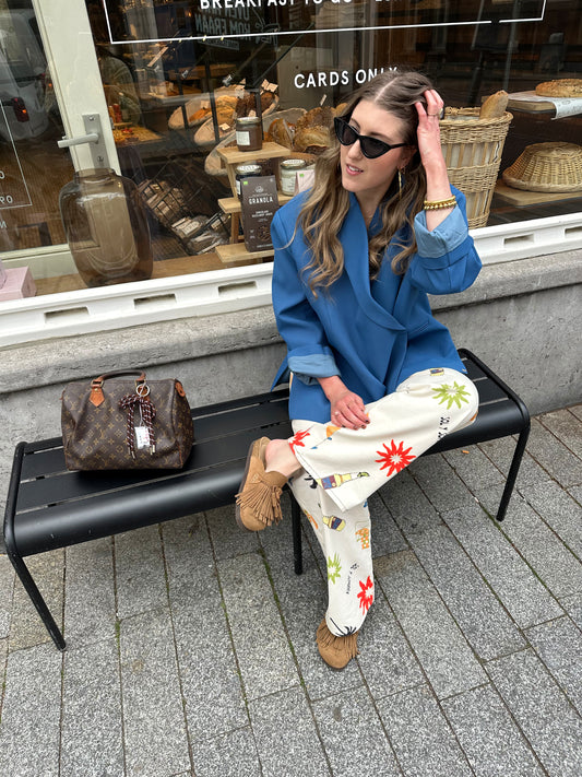 Boxy oversized blazer cobalt blue