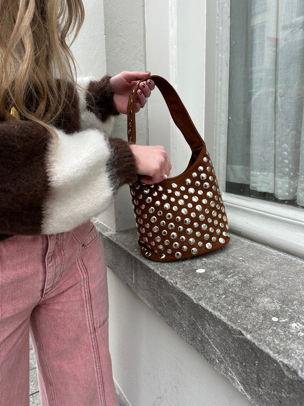 Roos tas studs suede