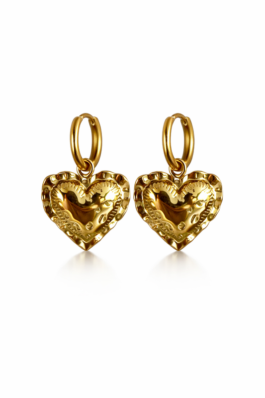 Hart oorbellen goud