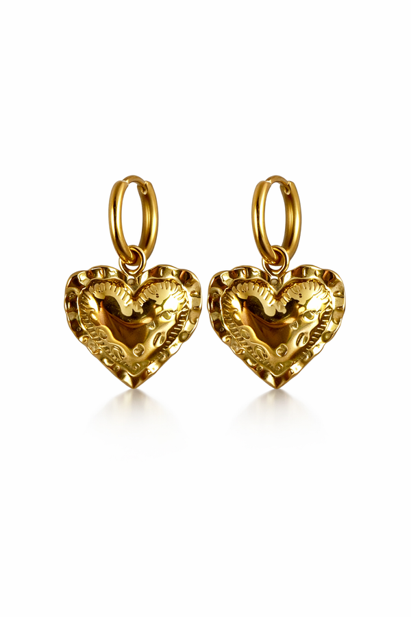 Hart oorbellen goud