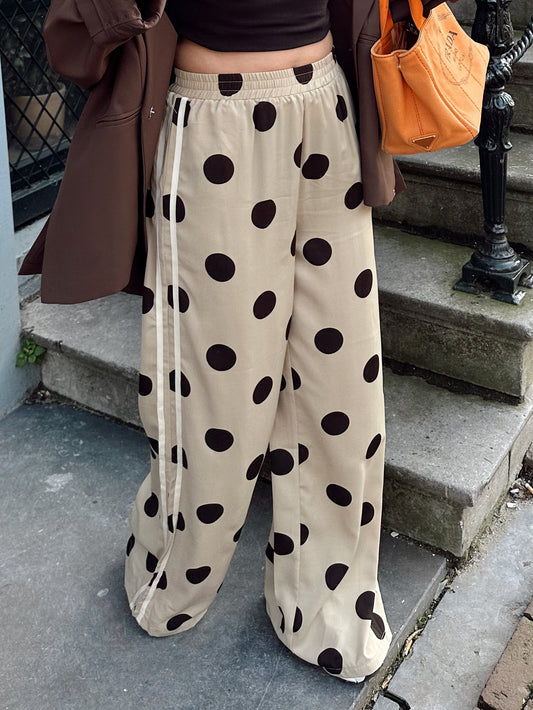 Lyla polkadot pantalon bruin